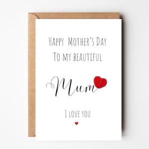 Carte de fête des mères au crochet, carte de fête des mères personnalisée, carte au crochet faite main, carte de fête des mères pour maman, carte coeur de maman, belle maman