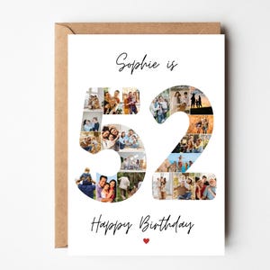 Geburtstagskarte 52, Geburtstagsgeschenk 52, Geburtstagskarte 52, Fotocollage 52, Karte 52 Jahre alt, Karte 52 Jahre alt, Karte 52 Jahre alt, Karte 52 Jahre alt