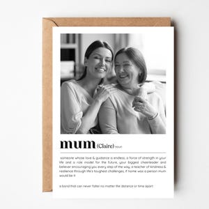 Personalisierte Mama Definitionskarte, Personalisierte Fotokarte für Mama, Personalisierte Geburtstagskarte für Mama, Muttertags Fotokarte, Eigenes Foto hinzufügen