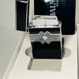 Vintage Balmain Lighter - classic black & silver color