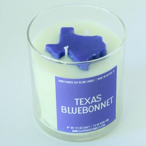 Texas Bluebonnet Candle, Floral Scented Texas Themed Container Candle, Housewarming or Bridesmaids Gifts for Her or Him