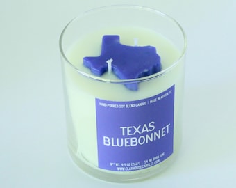 Texas Bluebonnet Candle, Floral Scented Texas Themed Container Candle, Housewarming or Bridesmaids Gifts for Her or Him