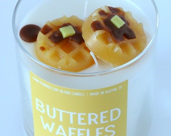 Buttered Maple Waffles Candle | Food Scented Holidays Candle | Housewarming Gifts | Pancake Candle | Home Gifts |  Maple Fall Gifts
