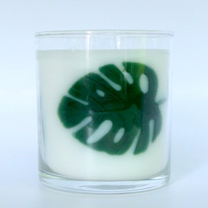 Monstera Leaves Scented Container Candle, Plant Lover Plant Mom Dad, Gifts for Her Him, Earth Month Earth Day, Mother's Day, Monstera Albo image 9