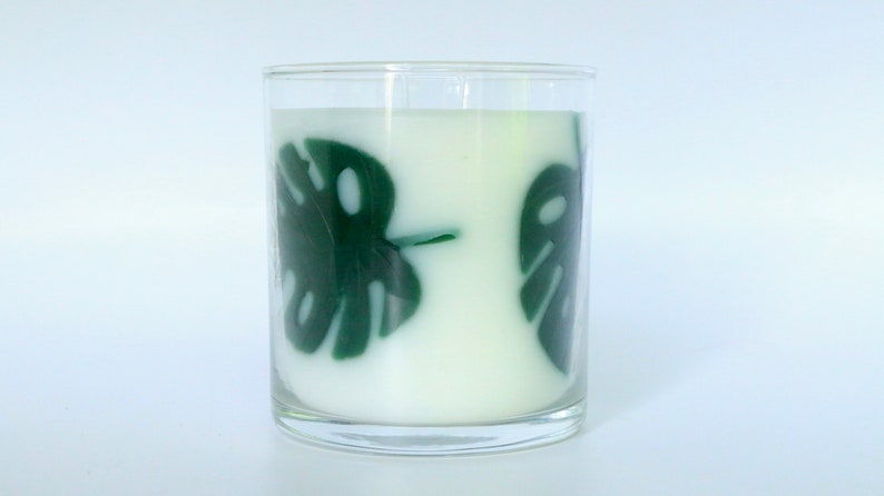 Monstera Leaves Scented Container Candle, Plant Lover Plant Mom Dad, Gifts for Her Him, Earth Month Earth Day, Mother's Day, Monstera Albo image 8