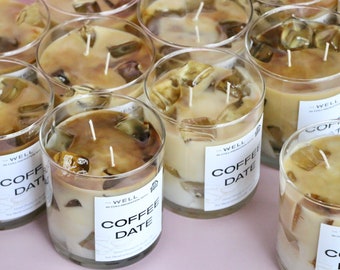 Coffee Date Candle |  Iced Latte Coffee Scented Handmade Candle | Coconut Creamy Iced Coffee Ice Cube Decorative Food Candle