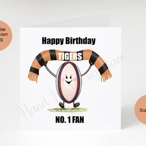 Personalised Rugby themed greetings card, rugby League Card, rugby Union card, Gift for Rugby fan