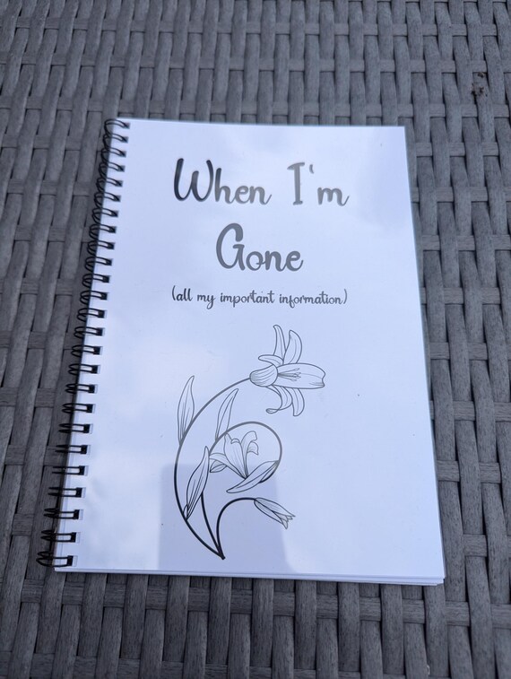 End of life / final wishes planner. Keep your details all together
