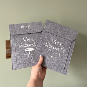 Personalised pet paper work folder, cat record folder, dog document folder, vets records folder