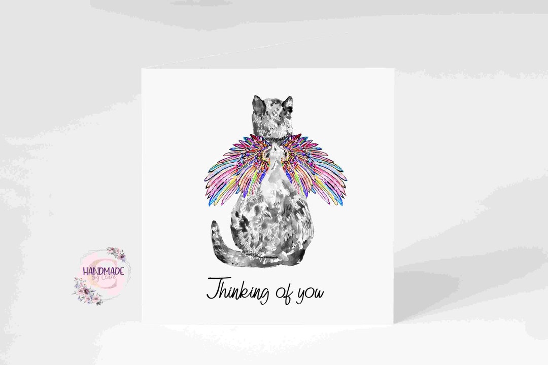 Pet Loss Card: Cat Memorial, Rainbow Bridge - Thinking of You - Etsy