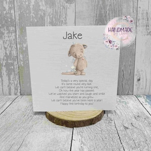 Personalised 1st birthday card, baby dragon, birthday girl, birthday boy, first birthday, greetings card, card for grandson, for daughter