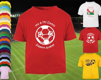 ARSENAL Supporter Football Baby/Children's/Kid's T-shirt Short Sleeve Top-0-6m to 14-15yrs-28 colours-100% Cotton-Unisex/Boys/Girls-Daddy
