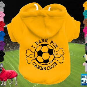 CAMBRIDGE UNITED Supporter Football Fan Dog Puppy Pet HOODIE Clothing-xs-4xl- 14 colours-100% Cotton-Sweatshirt/Jumper/Coat-Bark/Born & Bred