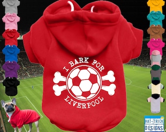 LIVERPOOL Supporter Football Fan Dog Puppy Pet HOODIE Clothing- xs-4xl - 14 colours-100% Cotton-Sweatshirt/Jumper/Coat-Bark/Born & Bred YNWA