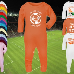LUTON TOWN Football Baby ROMPER Sleepsuit Babygrow One-Piece Long Sleeve Gift-Newborn to 6-12m-16 colours-100% Cotton-Unisex/Boys/Girl-Daddy