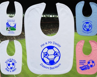 BLACKBURN ROVERS Supporter Football Baby BIB Gift-0-24m-white/blue
