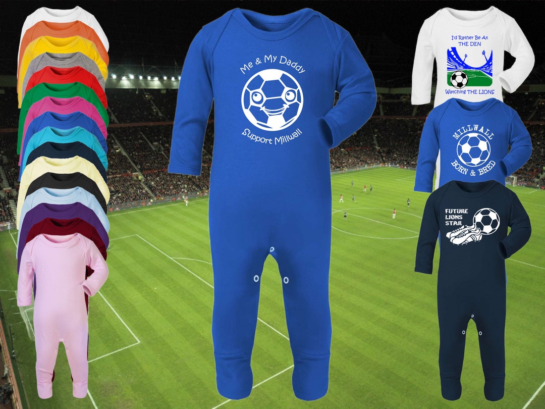 Buy MILLWALL Football Baby ROMPER Sleepsuit Babygrow One