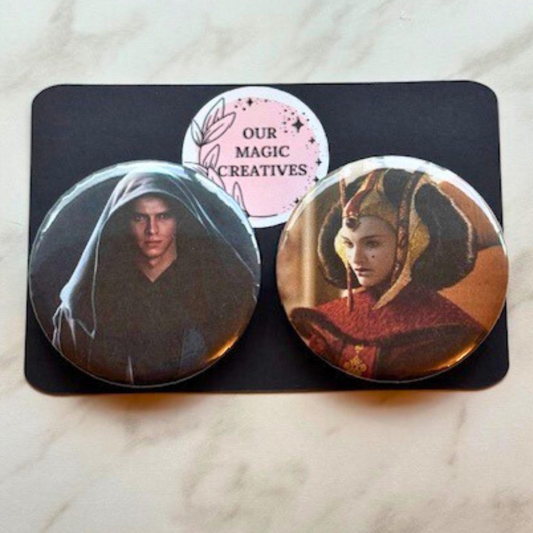 Anakin Button 2 Pack of 2.25 Inch Button Pins - Padme and Anakin Star Wars - Etsy