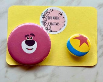 2 Pack Toy Story Inspired Button Pins