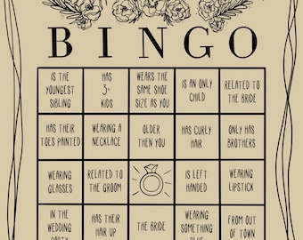 Find the Guest Bingo - Bridal Shower Game