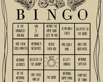 Find the Guest Bingo - Bridal Shower Game