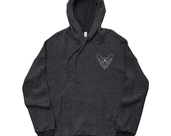 Sphynx Cat Embroidered Unisex Fleece Hoodie