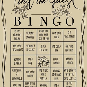 Find The Guest Bingo - Icebreaker Spiel