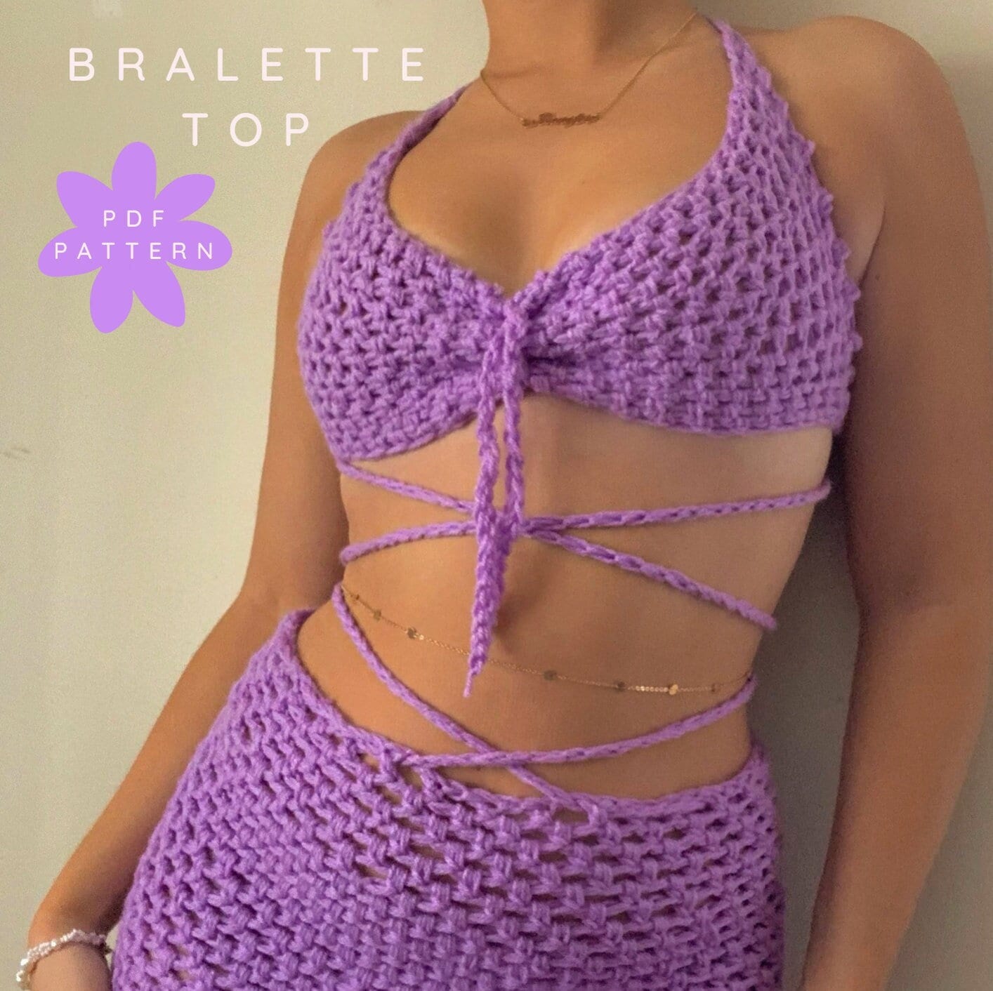 Crochet Bralette Pattern / Digital PDF / Quick Simple 