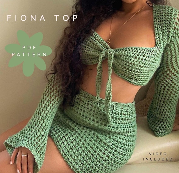 Fiona Top Pattern Digital PDF / Long Sleeve Crochet Top Pattern 