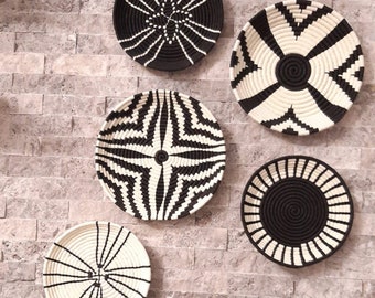 Set of 6 Boho Wall Décor | Large African Baskets | Home Decor Set | African Art Set | Cute Wall Baskets | Wicker Wall Bowl