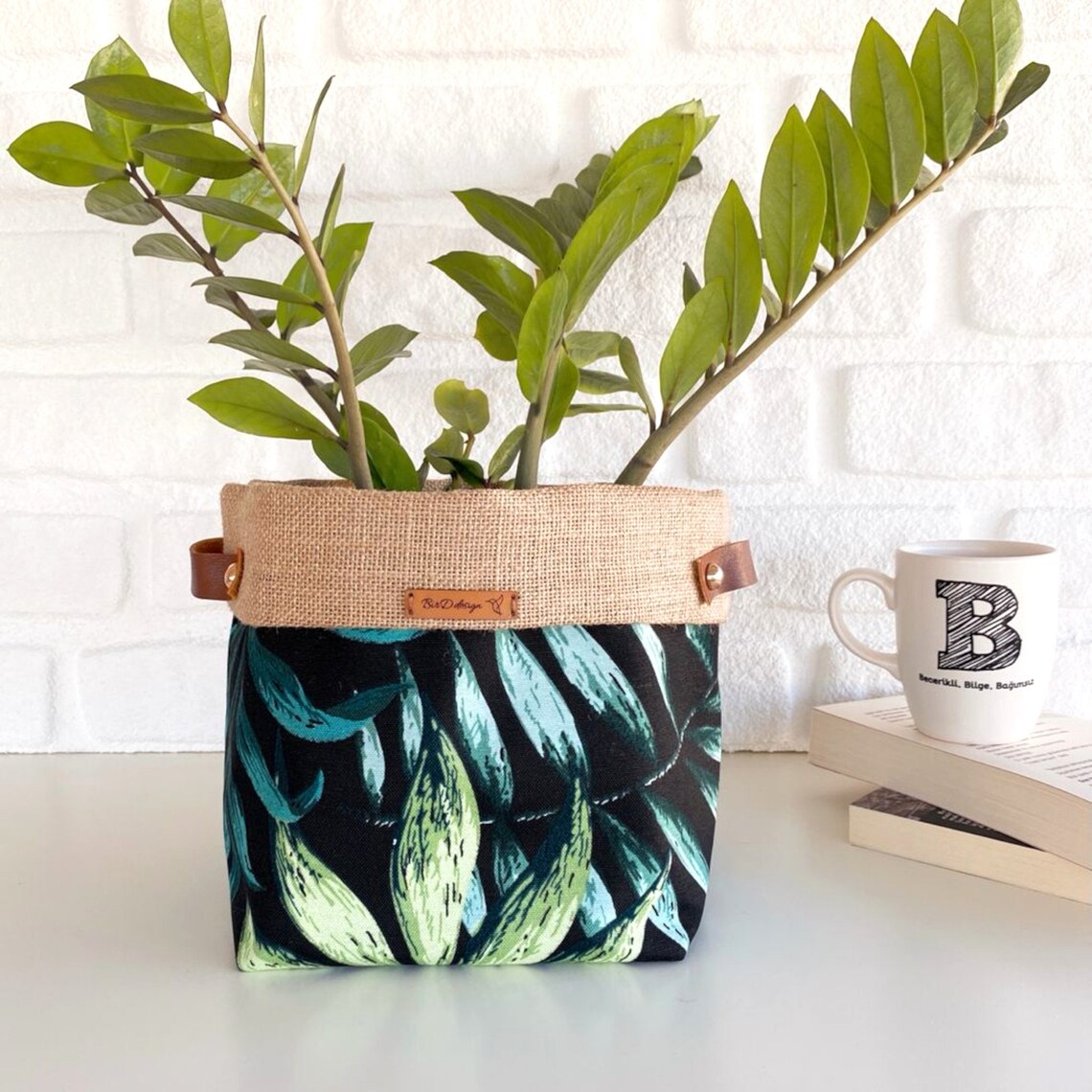 Boho Plant Pot Basketweave Hessian Planter Pot Fabric - Etsy