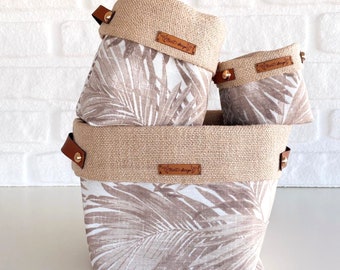 Wasbare Home Decor Plant Basket Sets | Boho Stoffen Mand | Omkeerbare opslag- en organizerbak | Boho Bloempot Cover | 9 verschillende maten