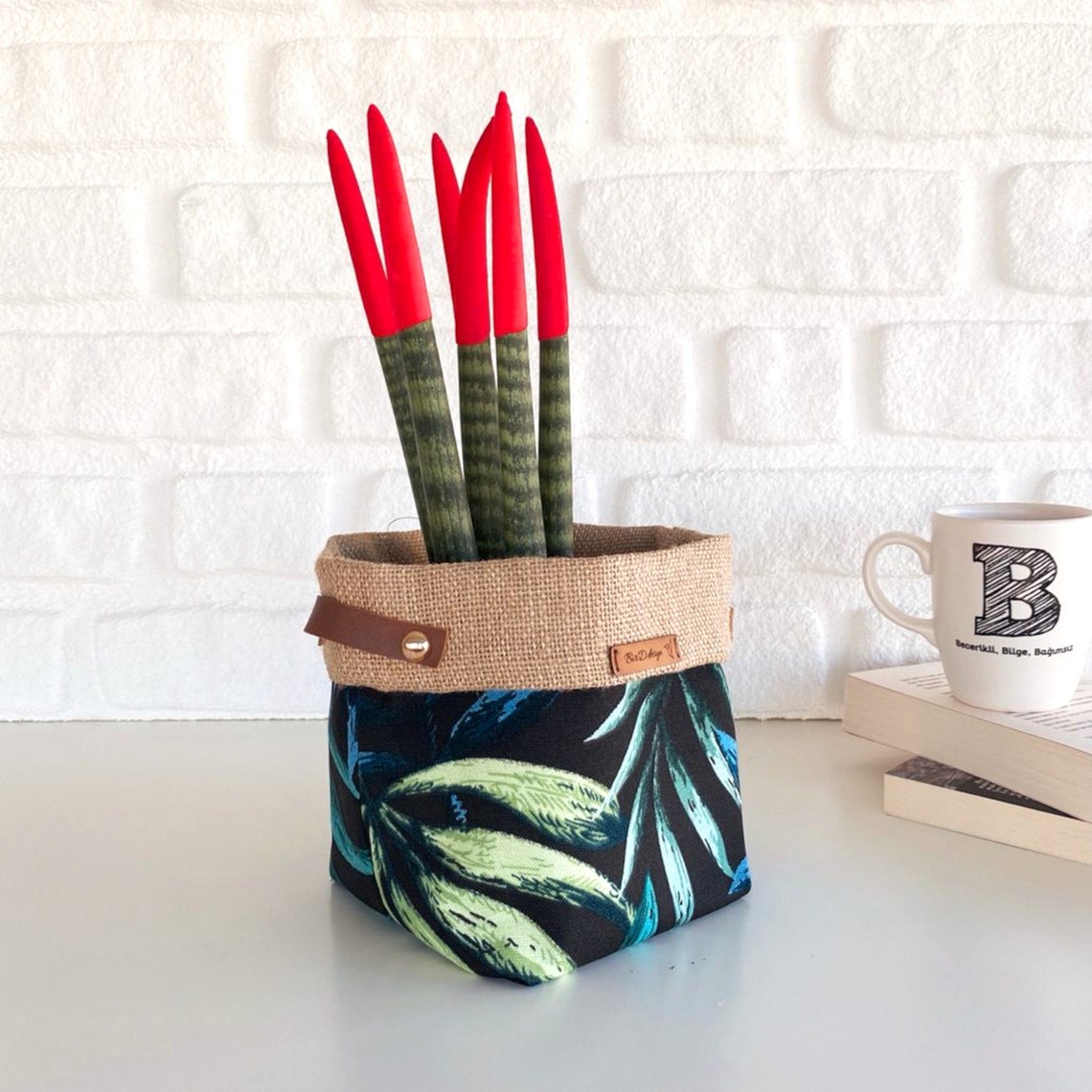 Boho Plant Pot Basketweave Hessian Planter Pot Fabric - Etsy