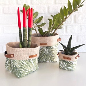 Boho Plant Pot Cover Sets | Indoor Planter Pot | Reversible Fabric Storage&Organizer Basket | Boho Flowerpot Cover | Large Planter Pot Cover