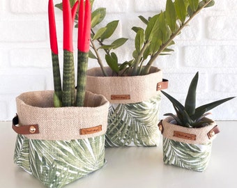 Boho Plant Pot Cover Sets | Kamerplanter Pot | Omkeerbare stof opslag & organizer mand | Boho Bloempot Cover | Grote Plantenbak Pot Cover