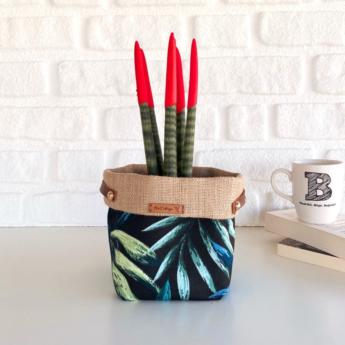 Boho Plant Pot Basketweave Hessian Planter Pot Fabric - Etsy