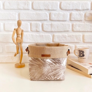 Fabric Plant Pot | Basketweave, Hessian Planter Pot | Reversible Canvas Storage&Organizer Bin | Boho Flowerpot Cover | 10 Different Sizes