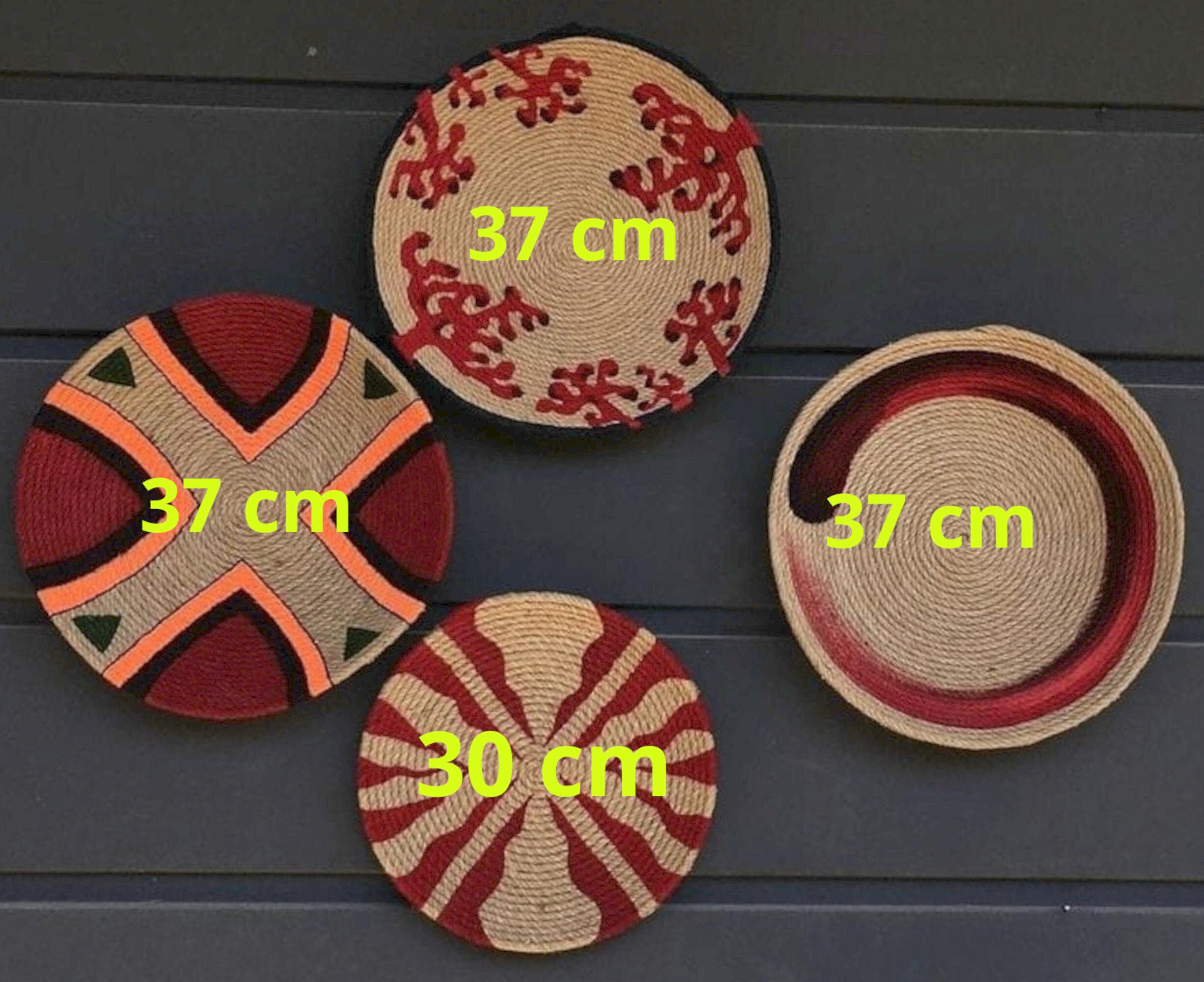 Set of 3,4 Rodeo African Baskets Wall Décor red Large African Baskets ...