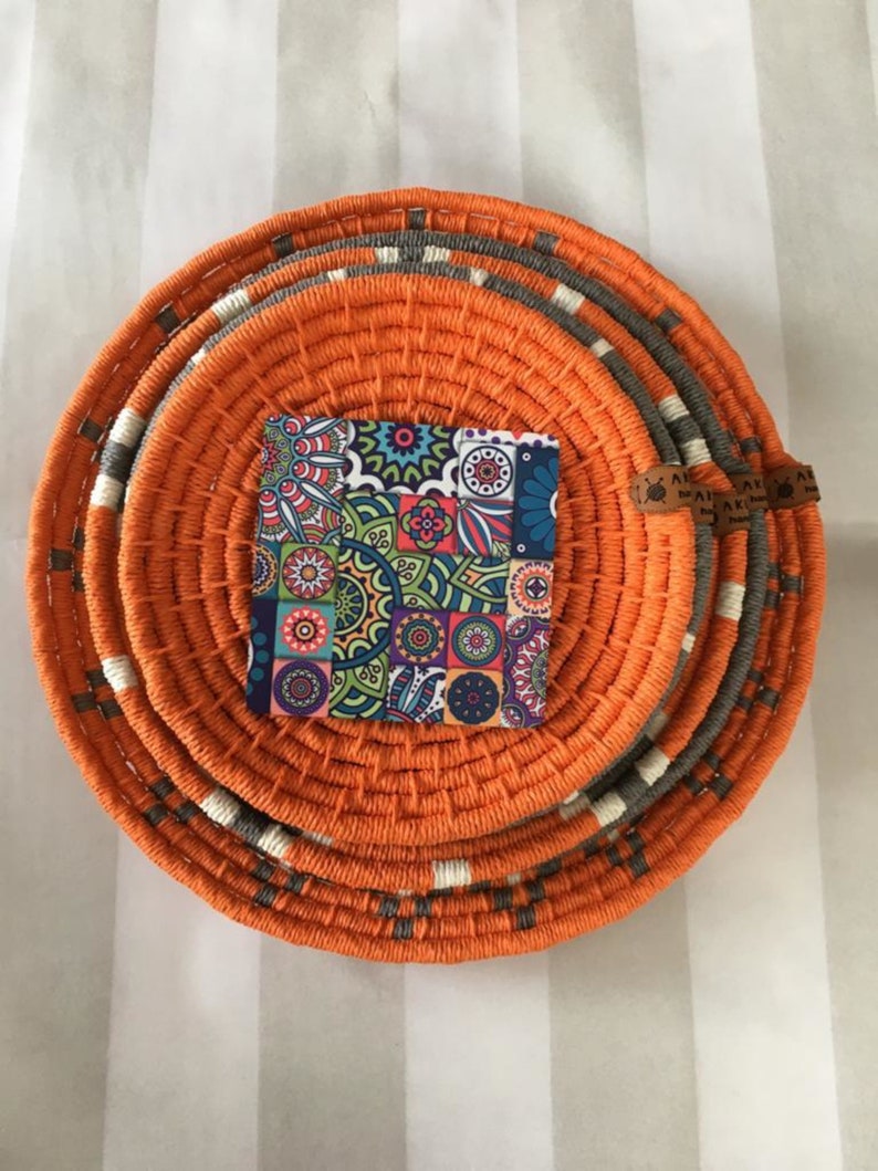 Set of 5 Cute Wall Baskets Large African Baskets Home Decor African Art