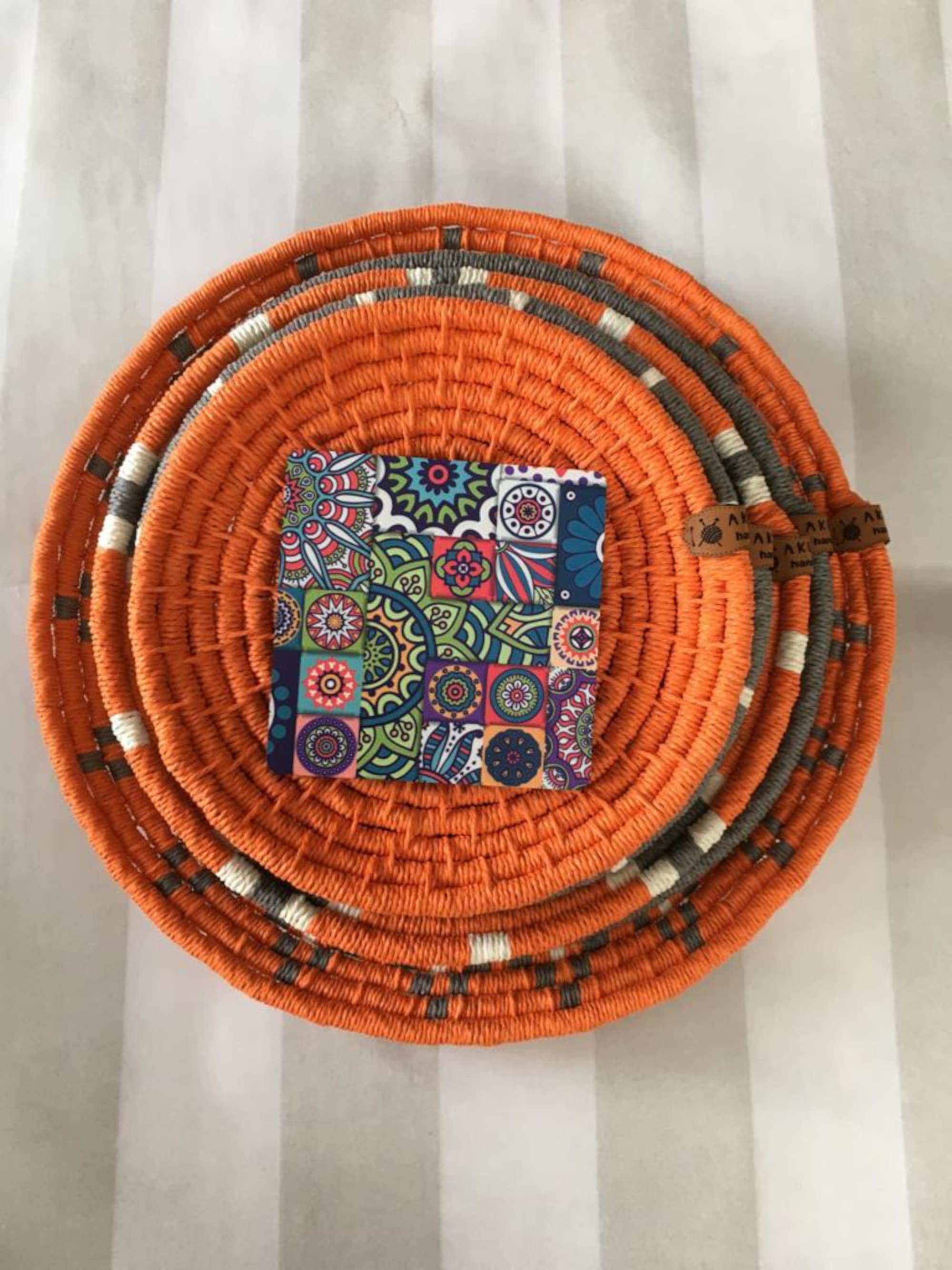 Set of 5 Cute Wall Baskets Large African Baskets Home Decor African Art