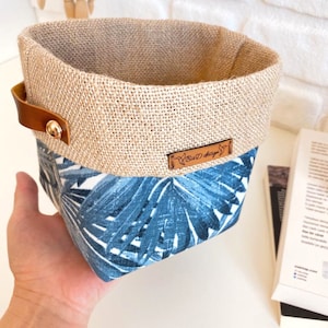 Boho Fabric Basket | Indoor Plant Pot Cover | Reversible Canvas Storage & Organizer Bin | Plant Accessories | Boho Flowerpot Cover