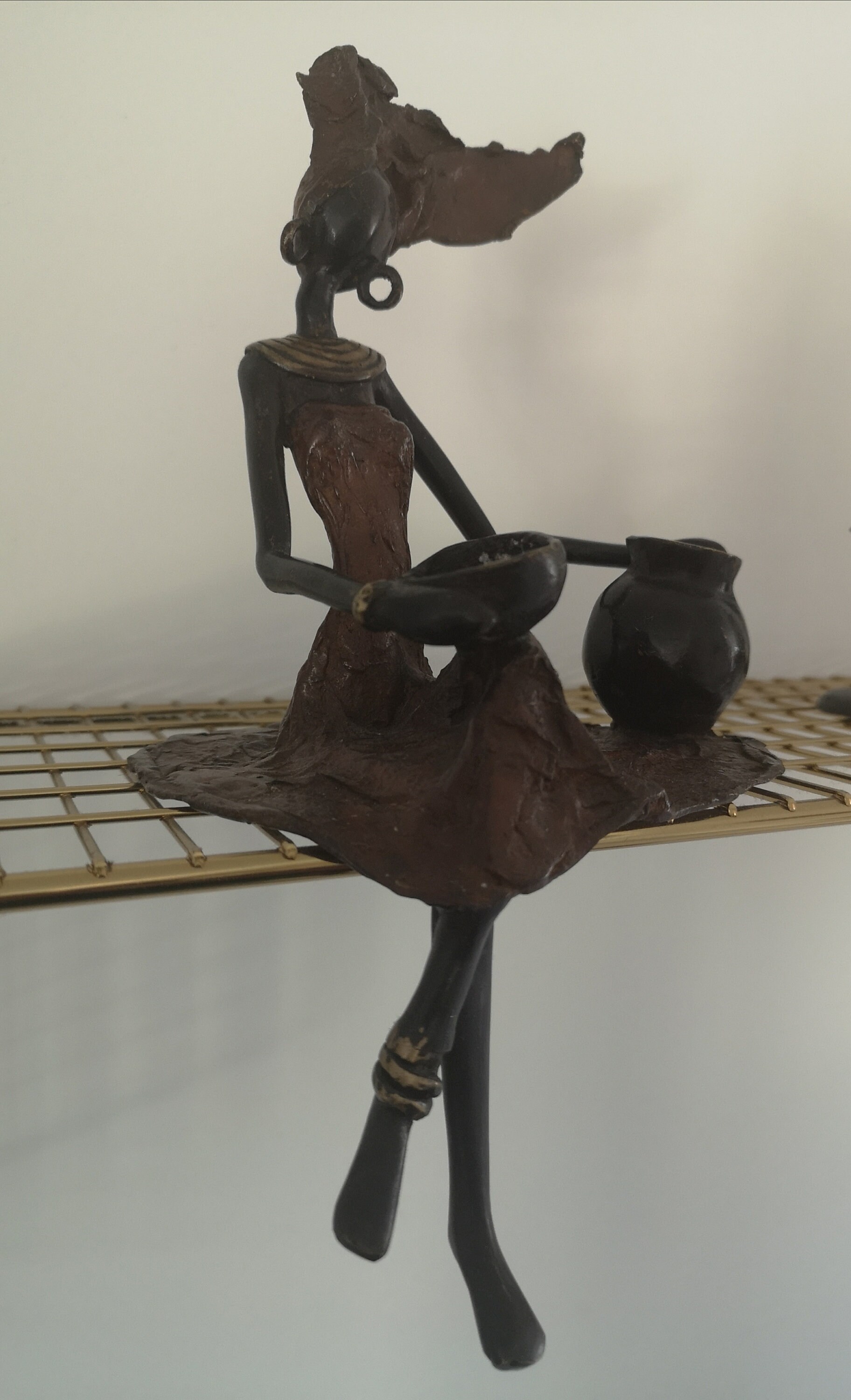 statue Africaine en Bronze | Position Assise