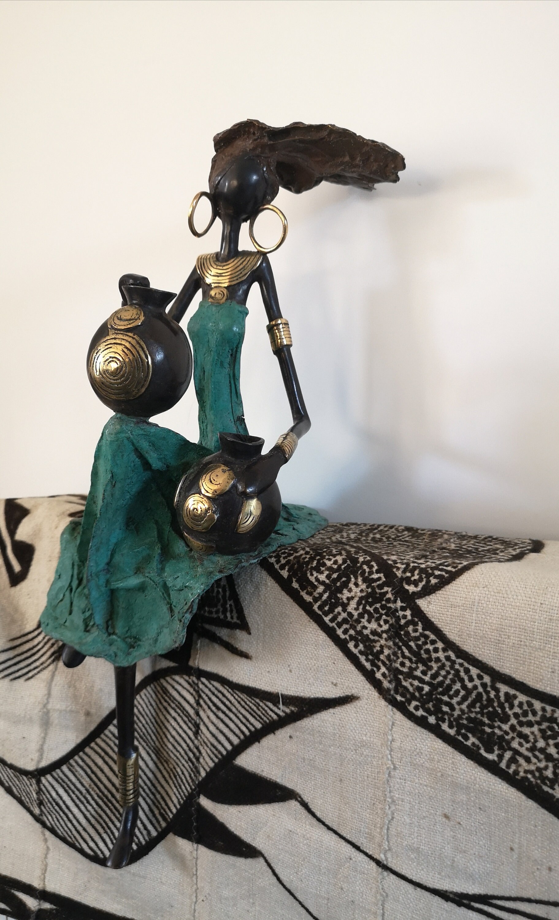 statue Africaine en Bronze | Position Assise