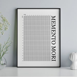 Calendario de vida Memento Mori, arte de pared estoico, mi vida en semanas, cartel de cuenta regresiva de la vida, calendario de semanas de mi vida, arte de pared motivacional