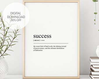 Success Definition Print | Success Wall Art | Inspirational Quote Prints | Perfect Gift for Friends | Minimalist Wall Art Printable