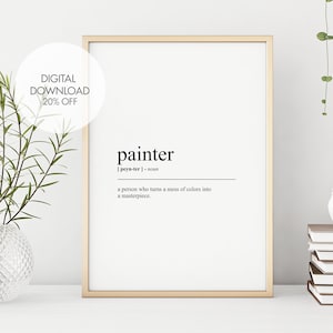 Painter Definition Print | Painter Dictionary Art | Designer Quote Art | Funny Humour Prints | Dictionary Prints | Instant Download