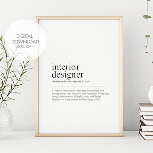 Interior Designer Funny Definition Print | Interior Designer Wall Art ...