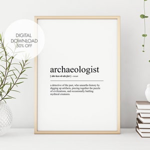 Impressão engraçado da definição do arqueólogo de &lt;br&gt; Entrega Rápida? Arte de parede arqueóloga | Impressão engraçada | Arte de parede minimalista | Citação para impressão | Download instantâneo