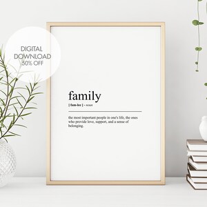 Family Definition Print | Family Dictionary Art | Family Gifts | Friendship Gifts | Wall Decor | Dictionary Prints | Instant Download