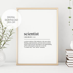 Scientist Definition Prints | Scientist Wall Art | Funny Print | Definition Poster | Minimalist Wall Art Print | Gift for Scientists